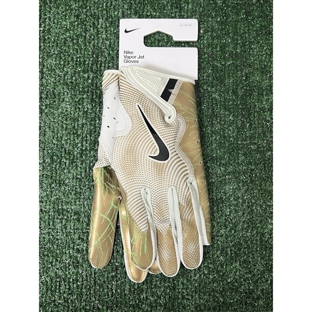 Nike Vapor Jet 8.0 Football Gloves Sea Glass Green Gold Size X-Large